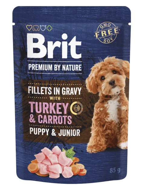 Brit Premium by Nature Puppy & Junior Filets en Sauce à la Dinde et aux Carottes 85 g