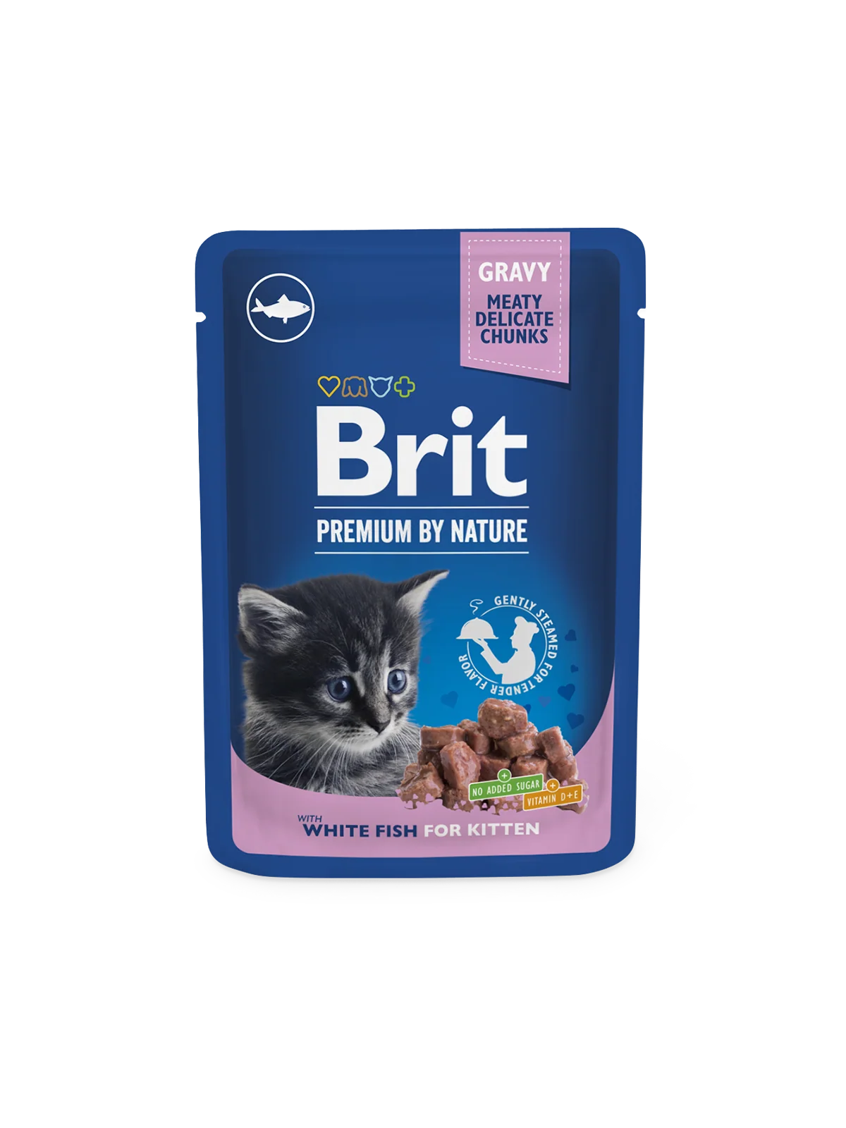 Brit Premium Chunks with White Fish in Gravy for Kittens 100 G