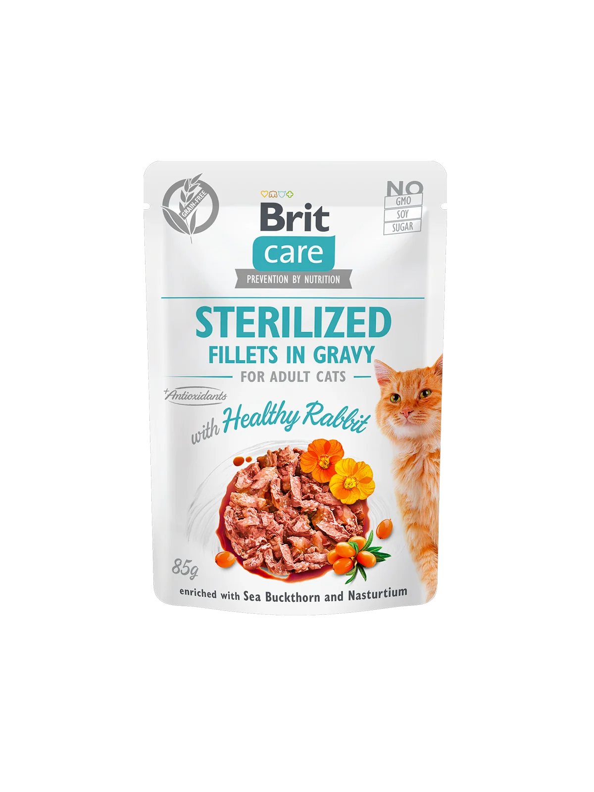 Brit Care Cat Chat Pouch STERILIZED- Healthy Rabbit in Gravy 85 G