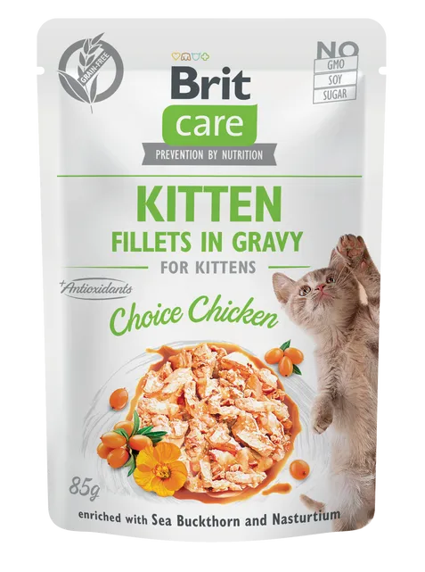 Brit Care Cat Kitten Fillets in Gravy Choice Chicken 85 g