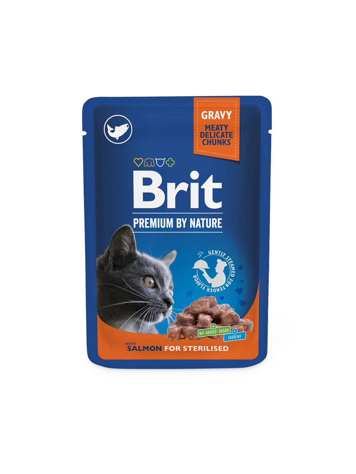 Brit Premium Chat Chunks in Gravy with Salmon for Sterilised Cats 100 G
