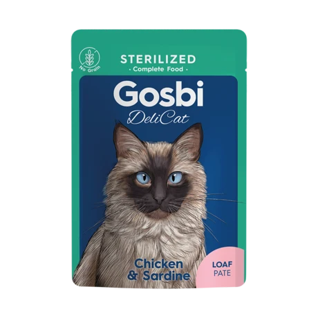 Gosbi DELICAT Aliment Humide Chat Sterilized Chicken & Sardine loaf 70 G
