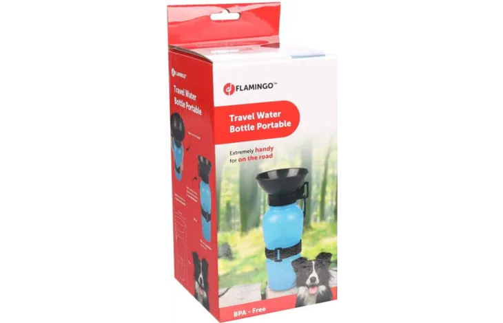 Bouteille d'eau portable pour chien flamingo 600 ml