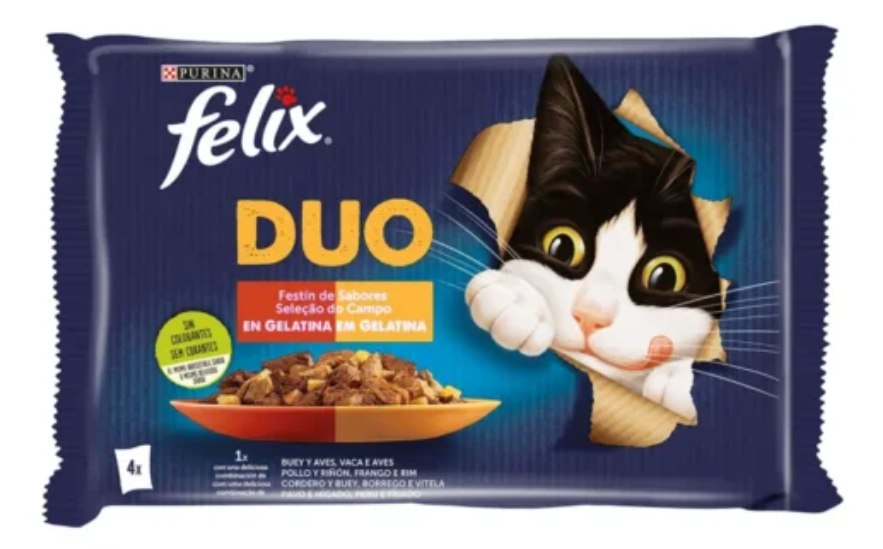 Felix Duo Festin de Saveurs en Gélatine pour Chats – 4x85g