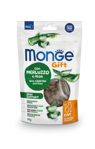 Monge Gift Skin Support Adult with Codfish and Aloe Filled and Crunchy