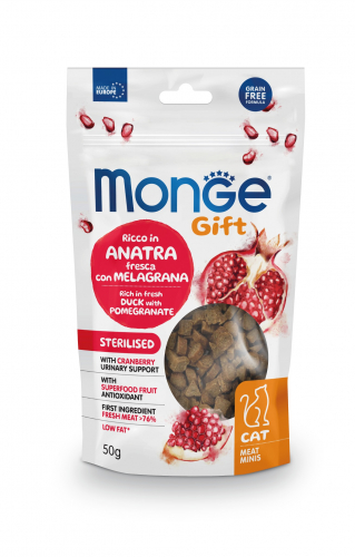 Monge Gift Sterilised Adult Rich in Fresh Duck with Pomegranate Meat Minis